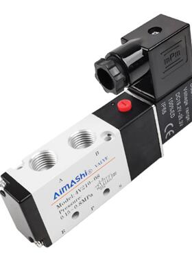 气动4v210-08电磁控制阀220v气缸换向阀24v电磁阀4v310-10气阀12v