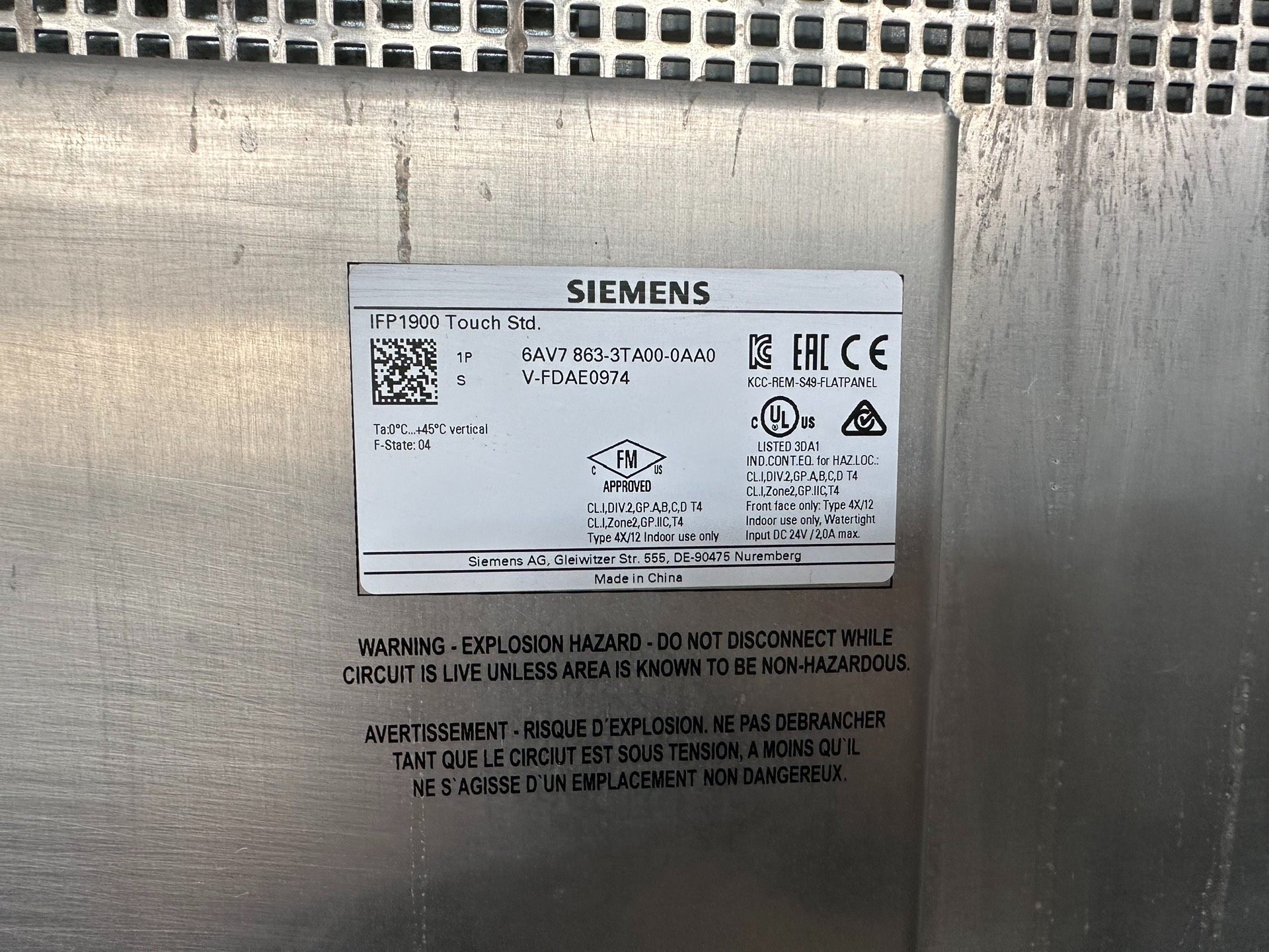 西门子 6AV7863-3TA00-0AA0 拆机 成色漂亮