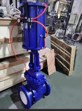 衬陶瓷耐磨排渣阀PZ641TC-10C气动陶瓷排渣闸阀DN300DN250DN200