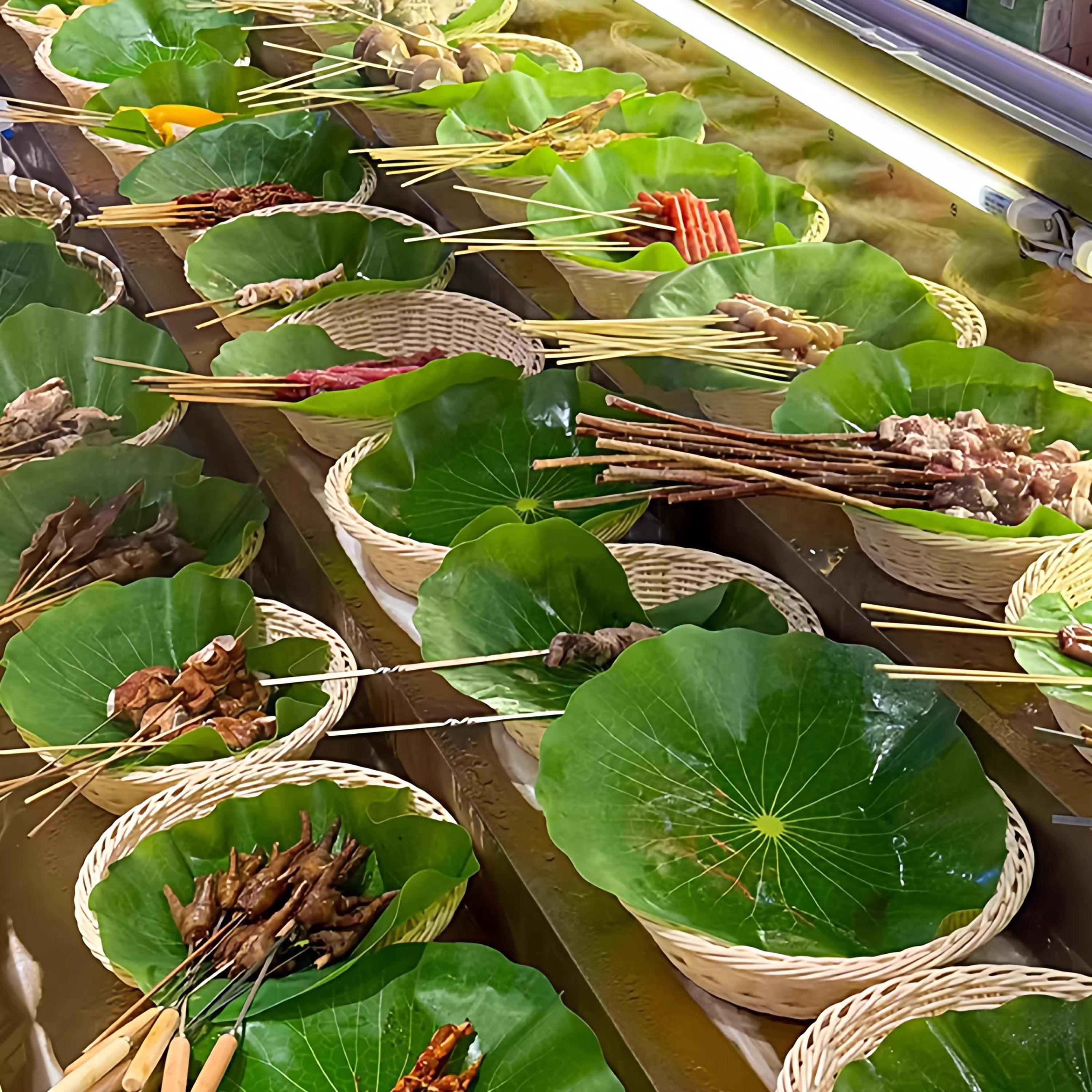 仿真荷叶摆盘烧烤冰台装饰塑料叶子假荷叶垫莲花叶水果芭蕉叶绿色