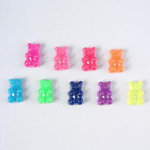 20pcs Gummy color Fla Sweet Gradient Glittering 13MM bear