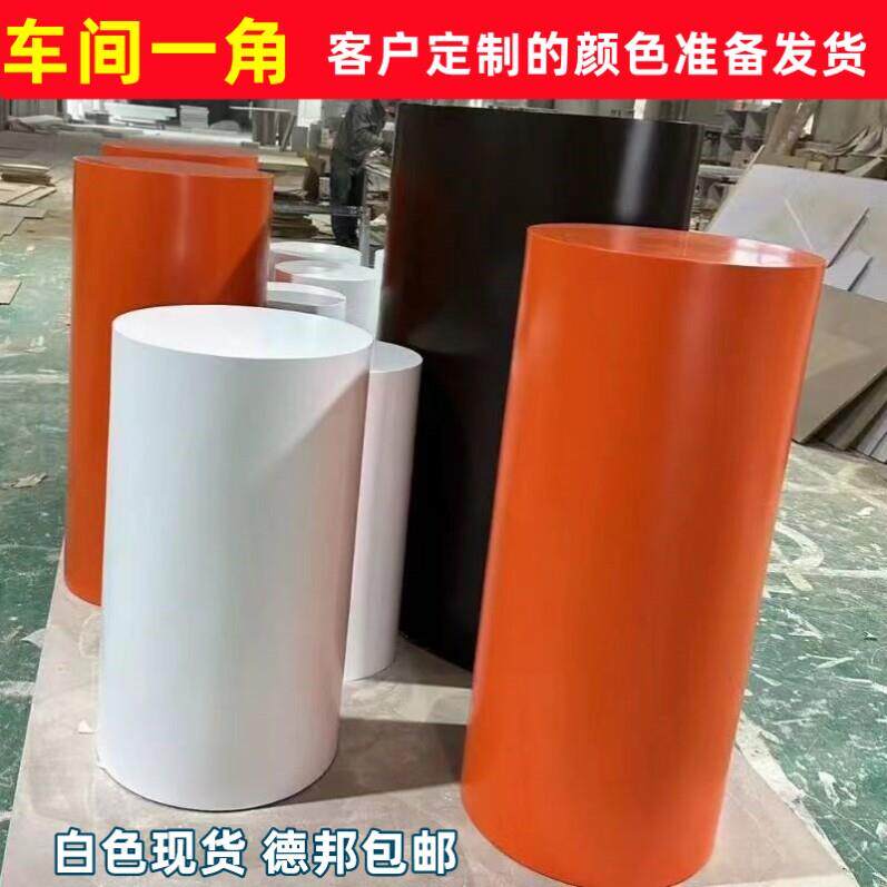木质花店摆台圆形烤漆展示台商用展会模特底座圆柱立柱产品展览
