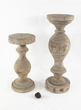 厂家销售手工制12作木质休闲凳花花置装物架田格园风饰摆架件