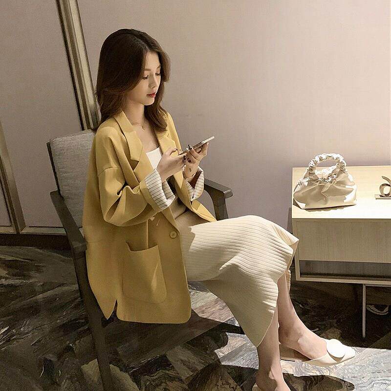 潮牌2025年春秋新款上衣女宽松韩版英伦风短款西服网红小西装外套