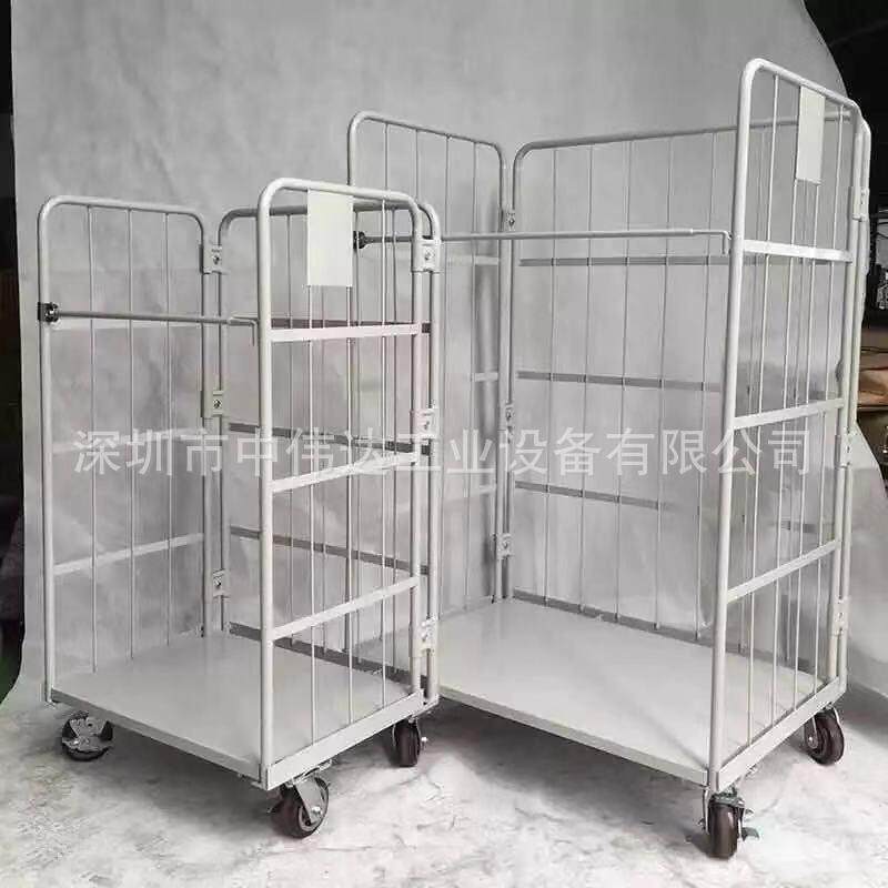 苏州上海物流台车厂家 可折叠移动带刹车轮快递物流分拣物流笼车