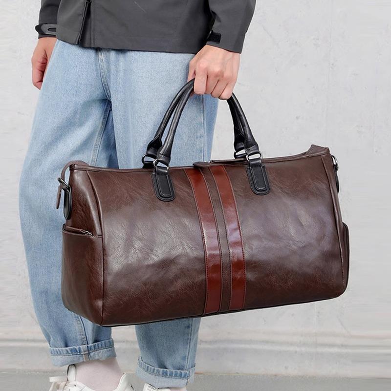 香港代购新款真皮旅行包男士手提包大容量商务出差皮包旅游登机包