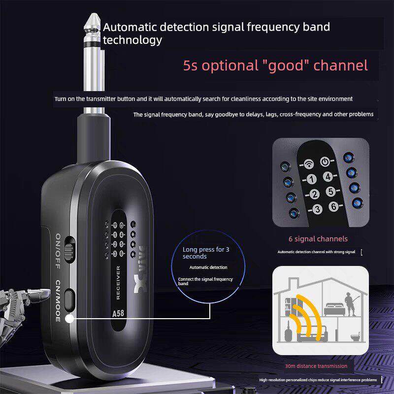 Xvive A58电吉他无线发射器接收器乐器低音电缆电动吹管键盘音频