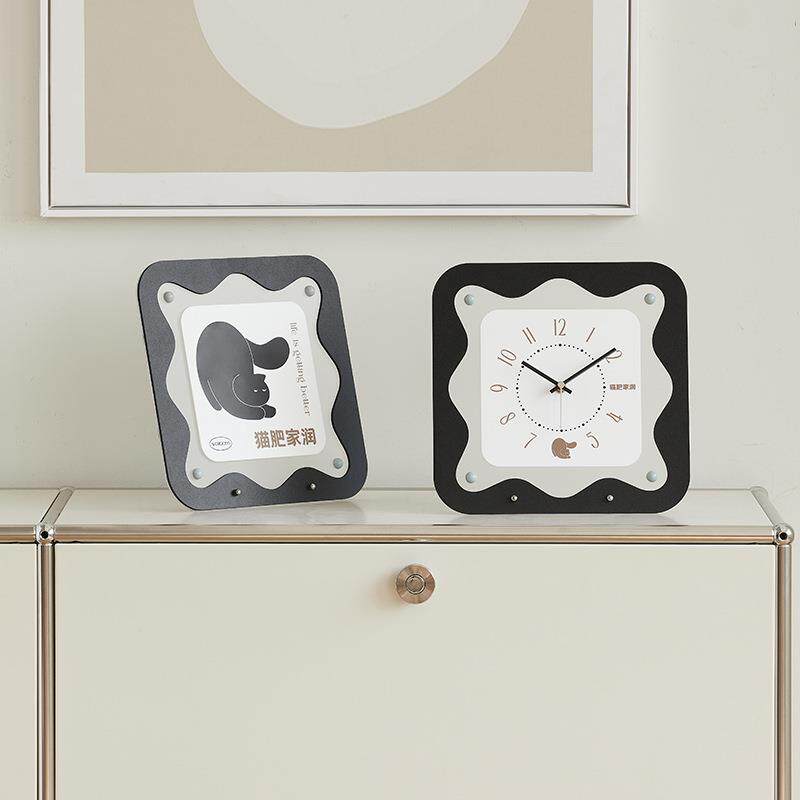 wozoom屋准客厅桌面摆件家居装饰品电视柜玄关创意时钟摆放式酒柜