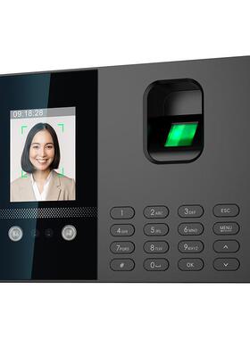 批采FS0人脸识别2考勤打卡机掌脉指FS02-电纹员机工上多班考勤语