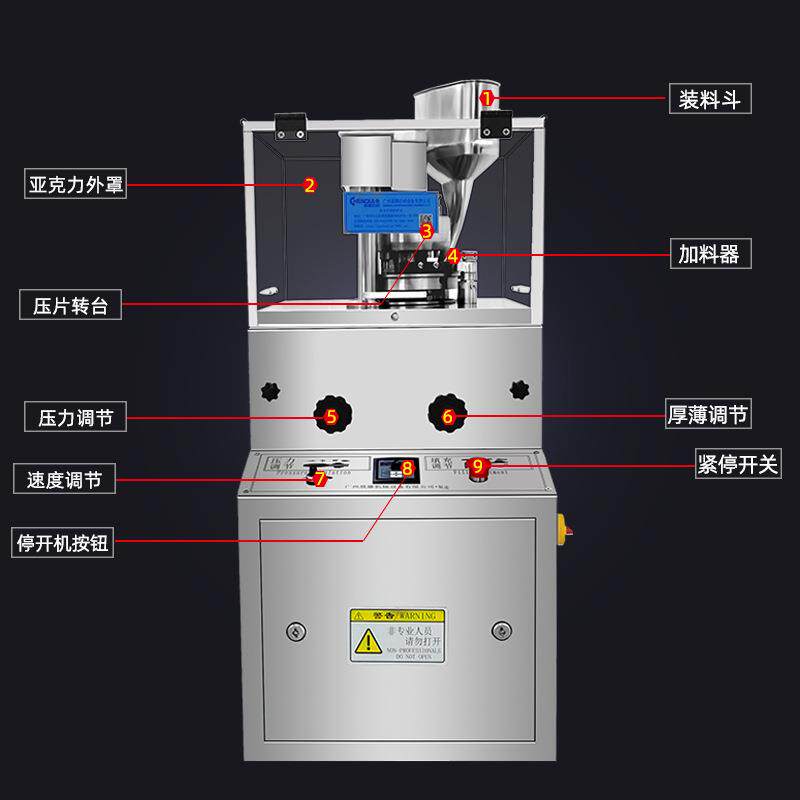 ZP-12B旋转式压片机中西药粉打片机牛初乳片酵素片压片机