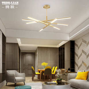 北欧风格 现代简约灯卧室餐厅轻奢灯具网红 吊灯创意客厅灯全铜个性