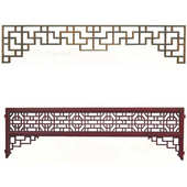 镂空雕刻电视背景墙挂件壁挂 饰 仿古挂落 实木角花装 东阳木雕中式