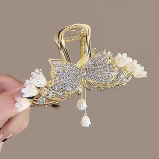 黄金麦穗头发夹子优雅气质发夹2024年新款高级感后脑勺鲨鱼头饰