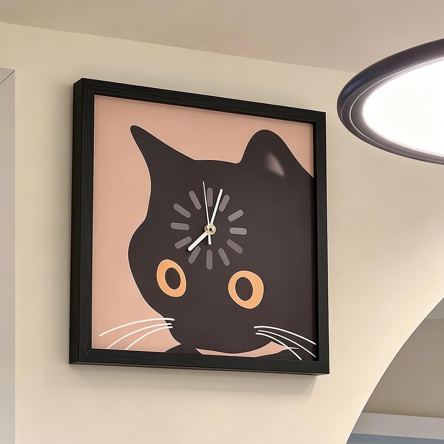 被硬控了！小猫宕机钟猫咪挂钟创意钟表挂钟客厅餐厅家用2026新款