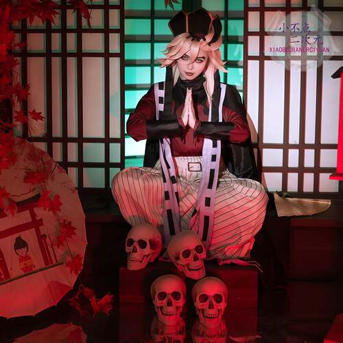 鬼灭之刃cos服上弦之贰Douma童磨儿童cosplay服鬼杀队队服二次元