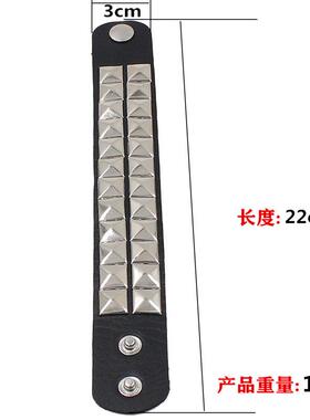 Fashion Punk Nightclub 2 Row Square Rivet Brlet Couple Leath