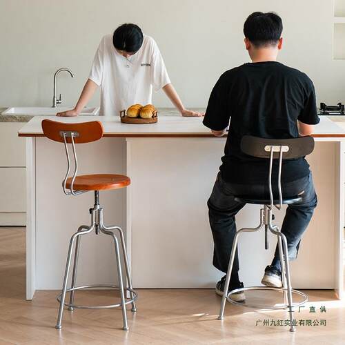 吧轻奢实木靠背餐升降酒吧台高脚吧凳椅旋转酒吧985椅椅前台收银