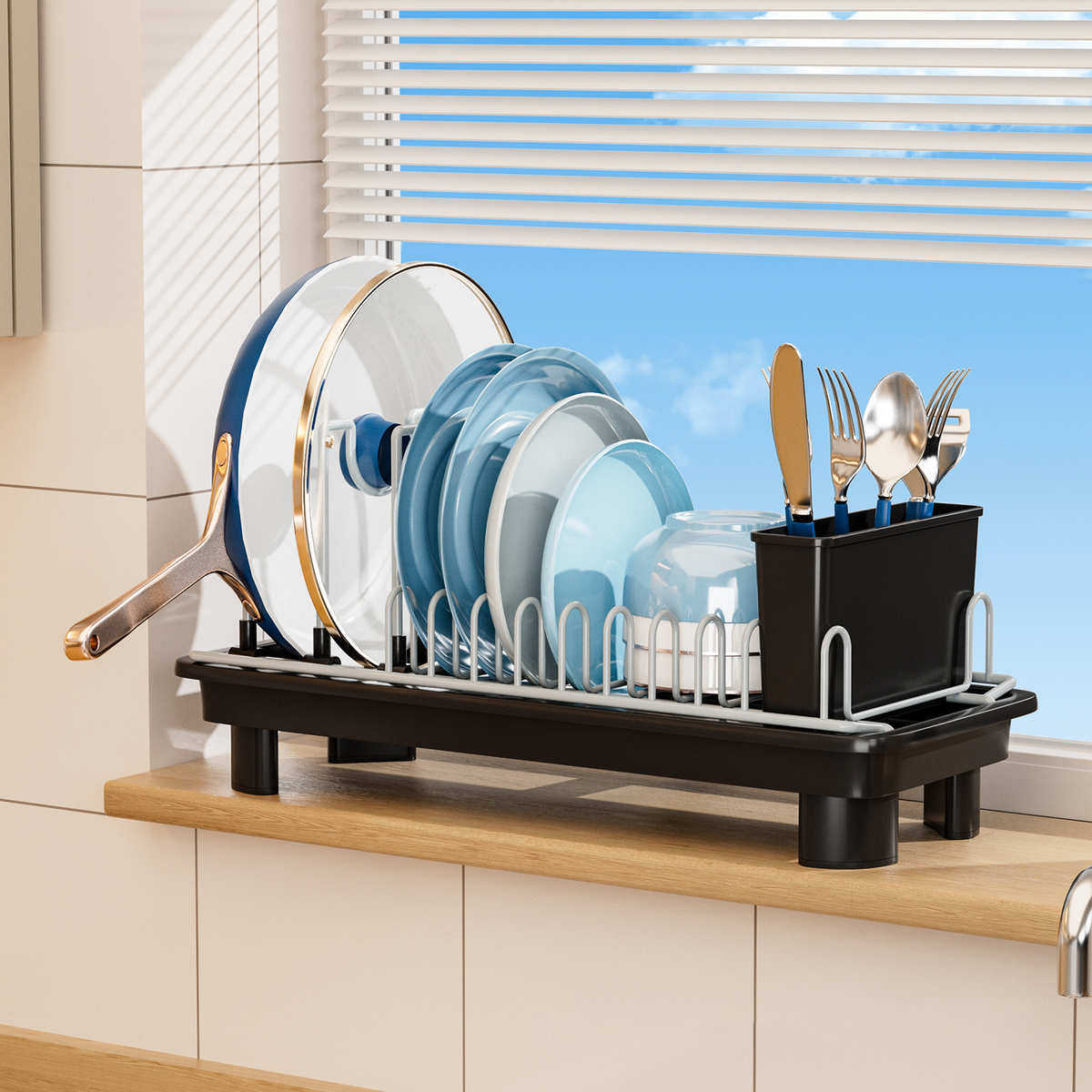 客拍热销沥水窄款窗台碗碟收纳架橱柜内锅架多功能厨房砧板锅盖架,厨房/烹饪用具,锅盖架/锅盖收纳垫,淘宝优惠券,粉丝福利购,淘宝优惠卷