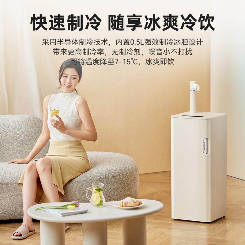 Bassens巴森即热式茶吧机即热即冷饮水机白色一体柜家用自动上水
