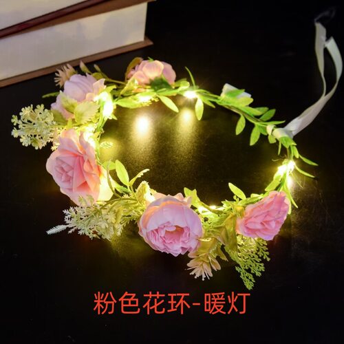 藤条头饰发箍新娘韩式甜美森女花朵森系花环儿童舞台表演活动道具