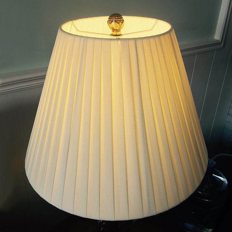 欧式布艺灯罩外壳台灯落地大小号圆形黄色卧室书房牀头灯创意简约