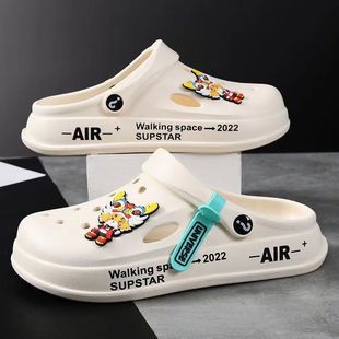 女厚底学生夏季 网红新款 外穿防滑防臭包头拖鞋 男款 情侣休闲鞋