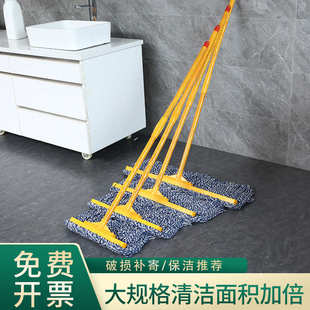 墩布尘推拖布工厂物业吸水普通大号拖把纯棉 木杆拖把棉线家用老式