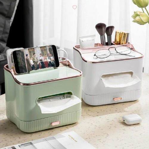 Multifunctional Light Luxury Desktop Tissue Box Paper Towel