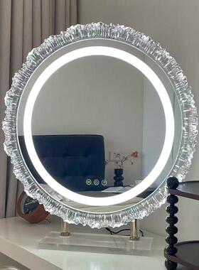 妆镜带灯台台led760异形式桌面梳妆镜子旋转梳妆镜智化能触控美妆