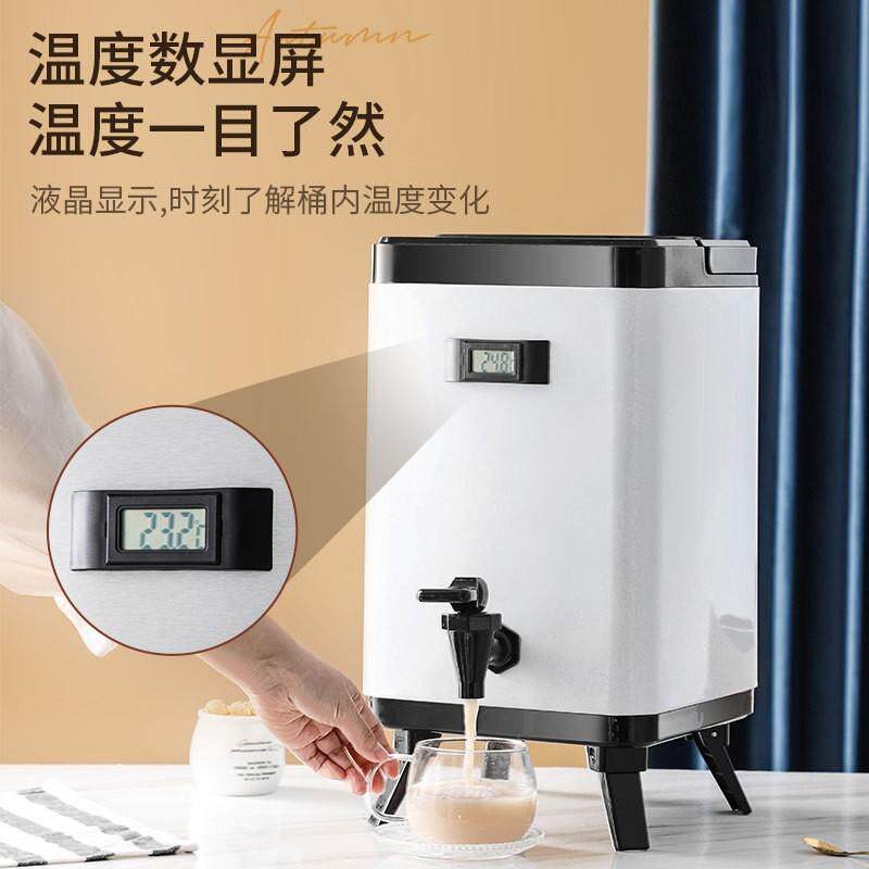 新款直销跨境奶茶桶304不锈钢方形商用大容量豆浆保温桶奶茶店果