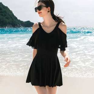 连体泳衣女泡温泉高级感微胖遮肉显瘦保守聚拢加大码 2024新款 泳衣