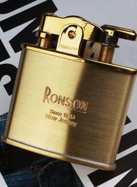正品ronson打火煤油男士森装正品火石覆朗古老式火机创意朗原声 R