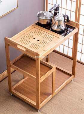 动茶家用茶台带轮茶水柜茶具盘套VRD装自移车动电磁炉简约茶桌泡