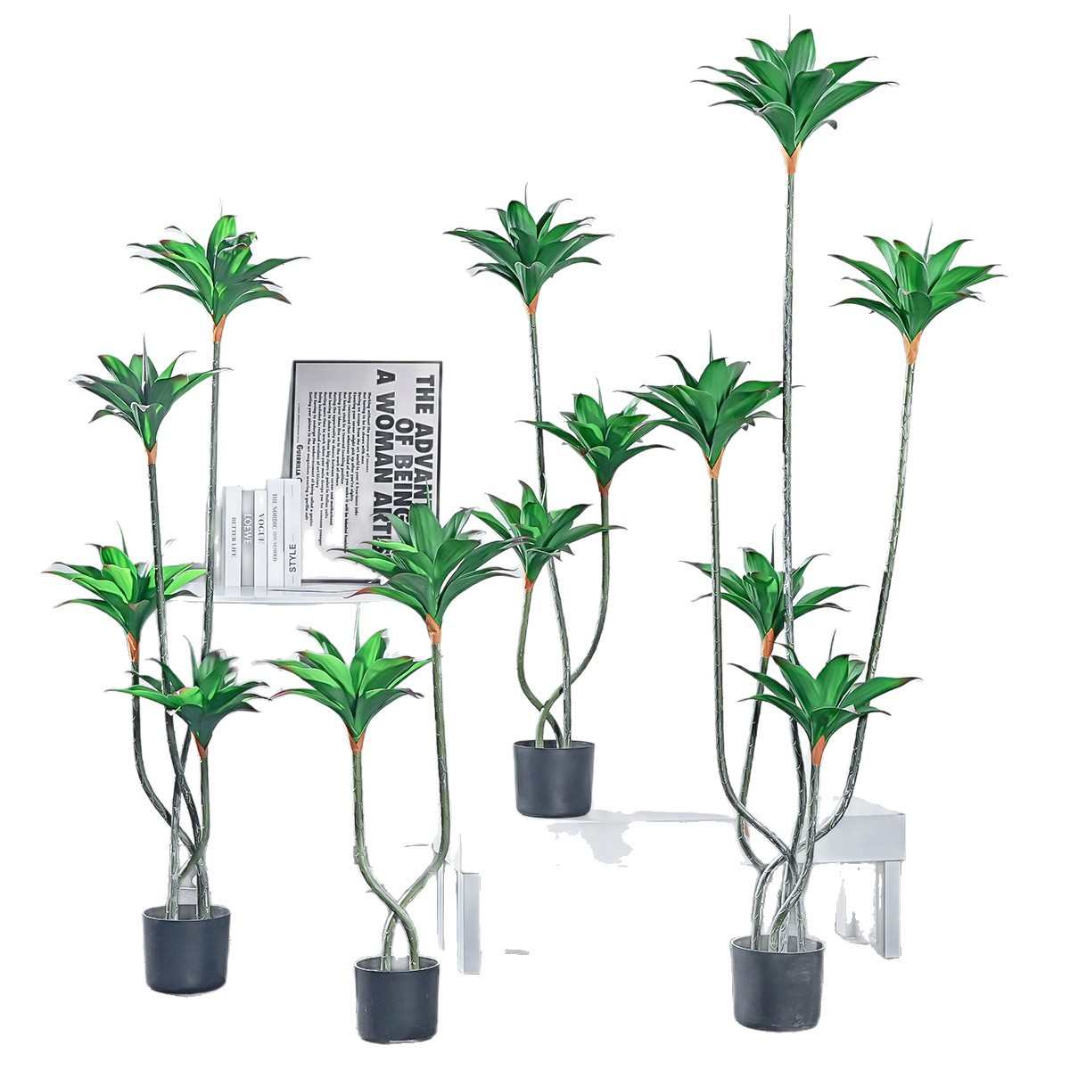 摆件龙舌兰客厅栽树盆睡莲绿树假树树室内装饰造景仿真植植物落地