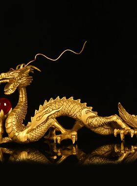 铜龙摆件纯铜五行龙祥龙汉龙生肖金龙家居工艺品金木水火土五爪龙