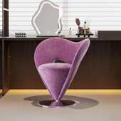 轻奢高级化妆凳单椅意式 化妆椅简约休闲椅锥形 单人沙发椅设计师款