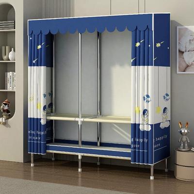 简易衣柜出房见详情卧室组钢管钢架加固加粗租厚加家居纯色布制衣