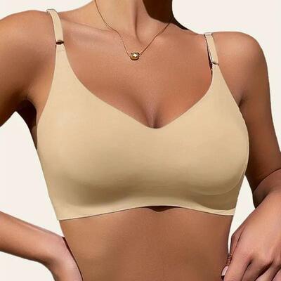 Ladies Underwired Comfortable Bra V Neck Supportive Daily