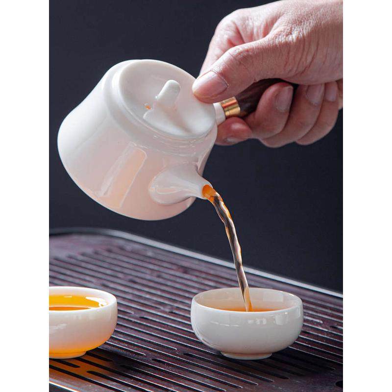 羊脂玉白瓷侧把茶壶盖碗泡茶杯网红功夫茶具套装家用办公客厅简约,餐饮具,功夫茶具,淘宝优惠券,粉丝福利购,淘宝优惠卷