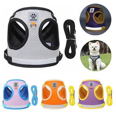 Reflective Safety Pet Dog Harness and Leash Set for Small Me