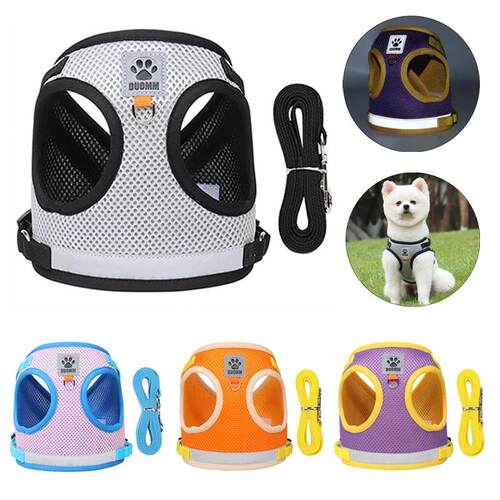 Reflective Safety Pet Dog Harness and Leash Set for Small Me