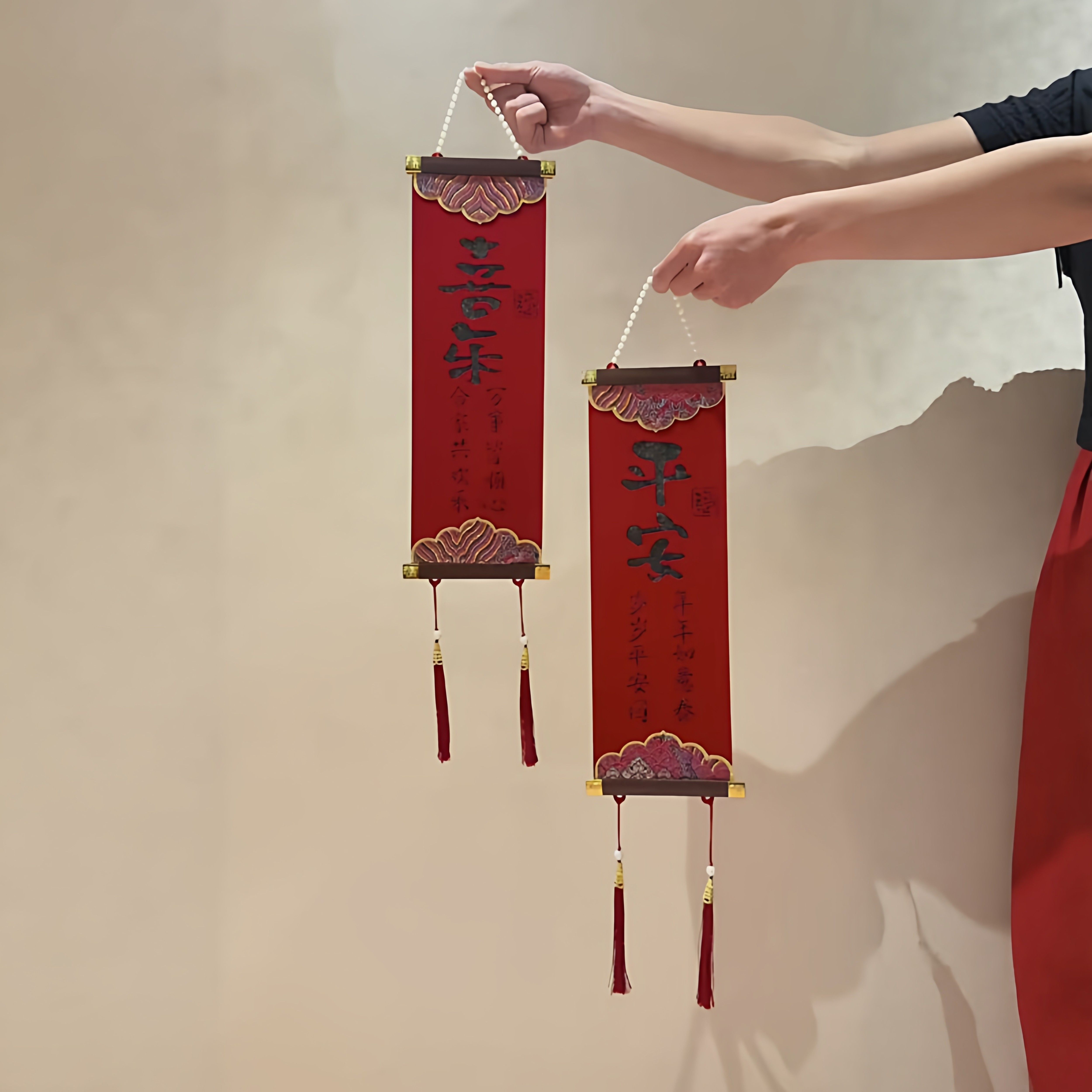 马年宋锦绒布挥春新中式书法挂饰2026年新款喜庆玄关背景墙装饰品