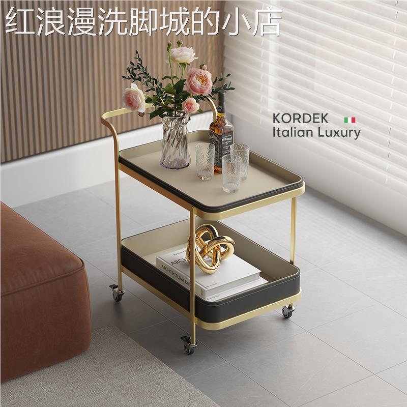 意式极简客厅可移动小推车收纳置物架小户型轻奢沙发边几茶几家居