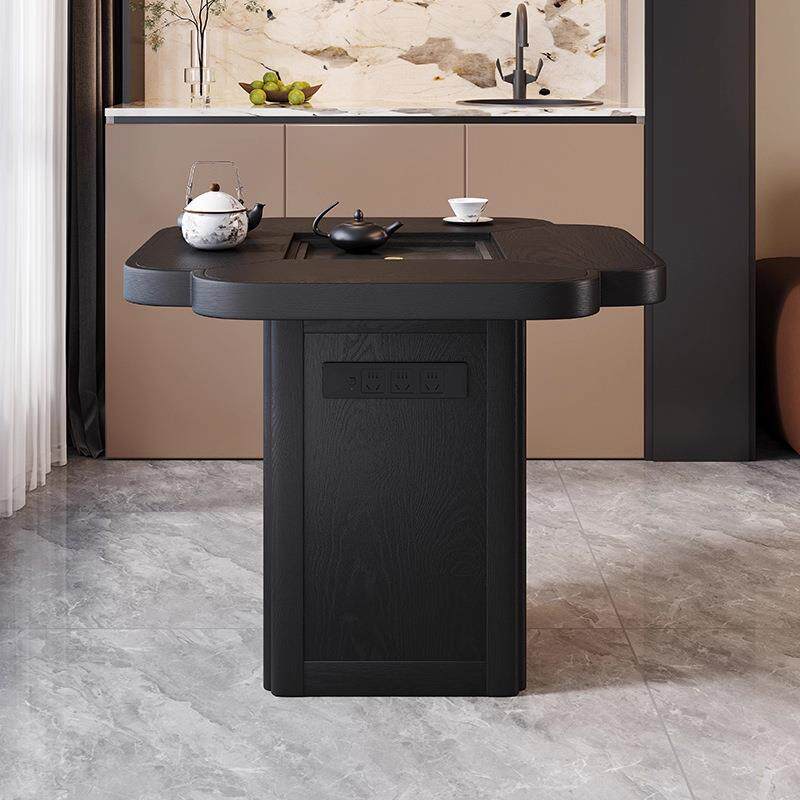 阳台单人茶桌小型客厅家用实木泡茶几书桌一体两用茶具茶台一整套