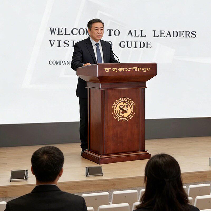 实木演讲台发言台主持台会议室领导讲话台讲台桌电动遥控升降讲台
