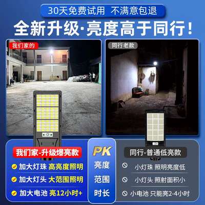 202新新款太阳能户外庭院灯农家用室外人体感应型村504-85照明led
