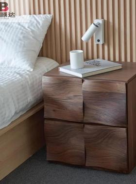 中古风实木涟柜漪储斗37649柜卧室收纳客厅电视柜物床头柜柜复古
