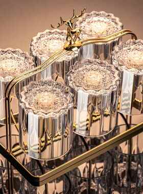 轻奢高档家用威士忌酒杯高级感套装水晶玻璃洋酒杯子喝啤酒杯古典