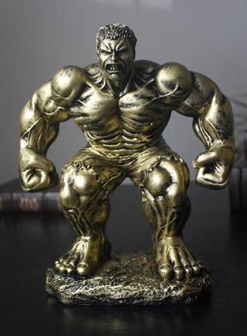 创意欧式人物摆件健身运动举重哑铃肌肉男客厅桌面家居雕塑工艺品