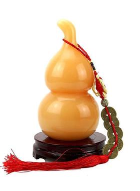 玉石福禄葫芦摆件家居书桌客厅酒柜门店装饰礼品天然黄玉